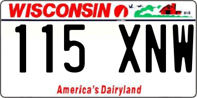 WI license plate 115XNW