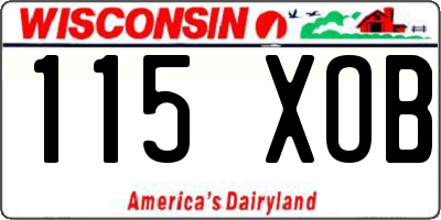 WI license plate 115XOB
