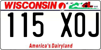 WI license plate 115XOJ