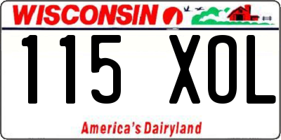 WI license plate 115XOL