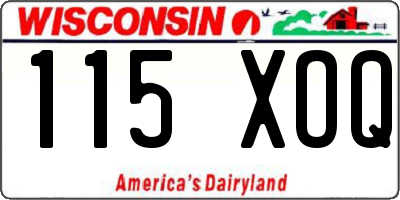 WI license plate 115XOQ