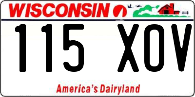 WI license plate 115XOV