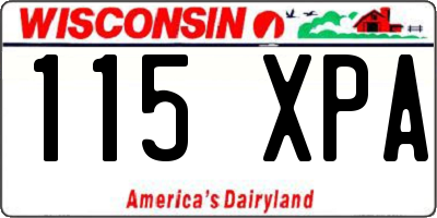 WI license plate 115XPA
