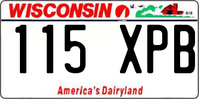 WI license plate 115XPB