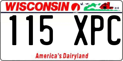 WI license plate 115XPC