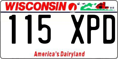 WI license plate 115XPD