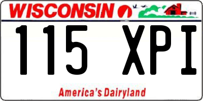 WI license plate 115XPI