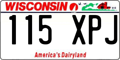 WI license plate 115XPJ