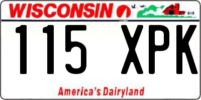 WI license plate 115XPK