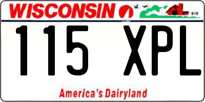 WI license plate 115XPL