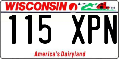 WI license plate 115XPN