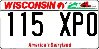 WI license plate 115XPO