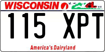 WI license plate 115XPT
