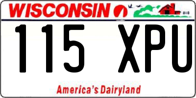 WI license plate 115XPU
