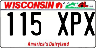 WI license plate 115XPX