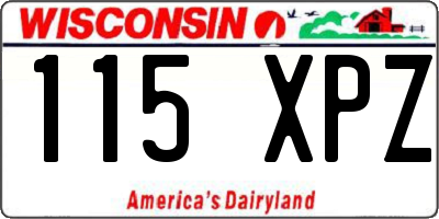 WI license plate 115XPZ