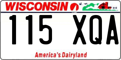 WI license plate 115XQA