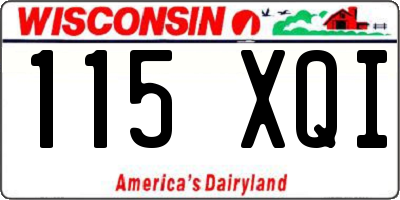 WI license plate 115XQI
