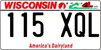 WI license plate 115XQL