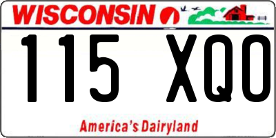WI license plate 115XQO
