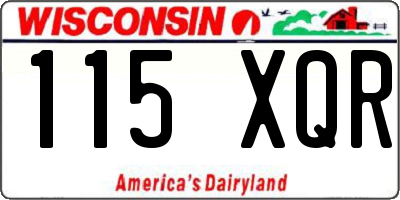 WI license plate 115XQR
