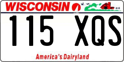 WI license plate 115XQS