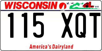 WI license plate 115XQT