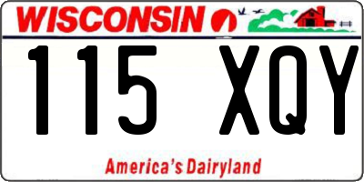 WI license plate 115XQY