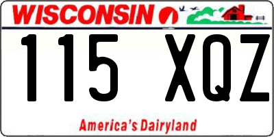 WI license plate 115XQZ