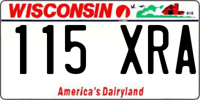 WI license plate 115XRA