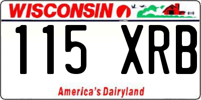 WI license plate 115XRB