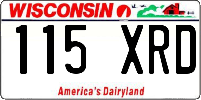 WI license plate 115XRD
