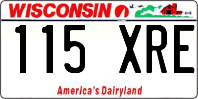 WI license plate 115XRE
