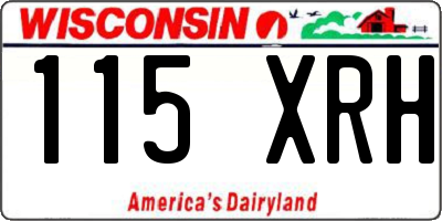 WI license plate 115XRH