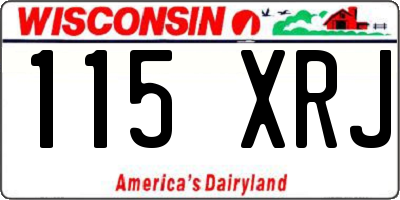 WI license plate 115XRJ
