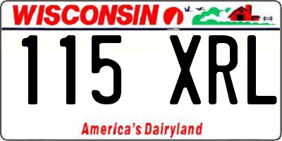 WI license plate 115XRL