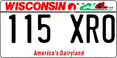 WI license plate 115XRO