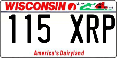 WI license plate 115XRP
