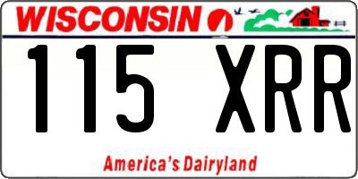 WI license plate 115XRR