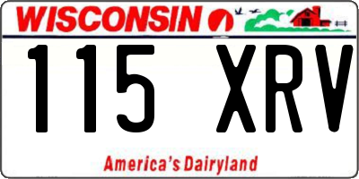 WI license plate 115XRV