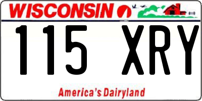 WI license plate 115XRY