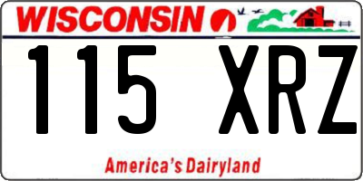 WI license plate 115XRZ