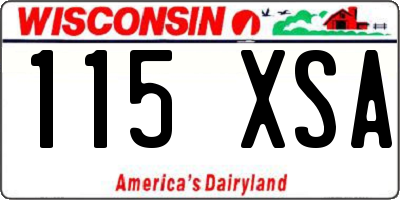 WI license plate 115XSA
