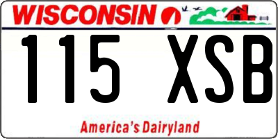 WI license plate 115XSB