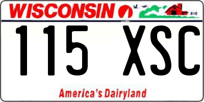 WI license plate 115XSC