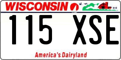 WI license plate 115XSE