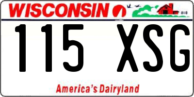 WI license plate 115XSG