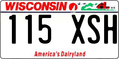 WI license plate 115XSH