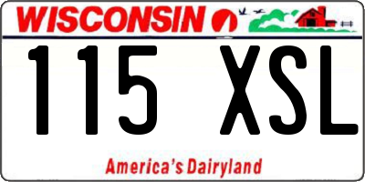 WI license plate 115XSL