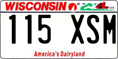 WI license plate 115XSM